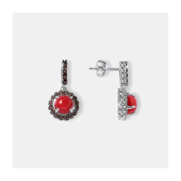 Серебряные серьги с кораллами — арт. 10522-006003