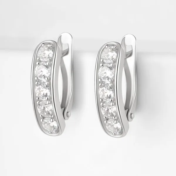 Серьги из серебра с фианитами — арт. 000-387148