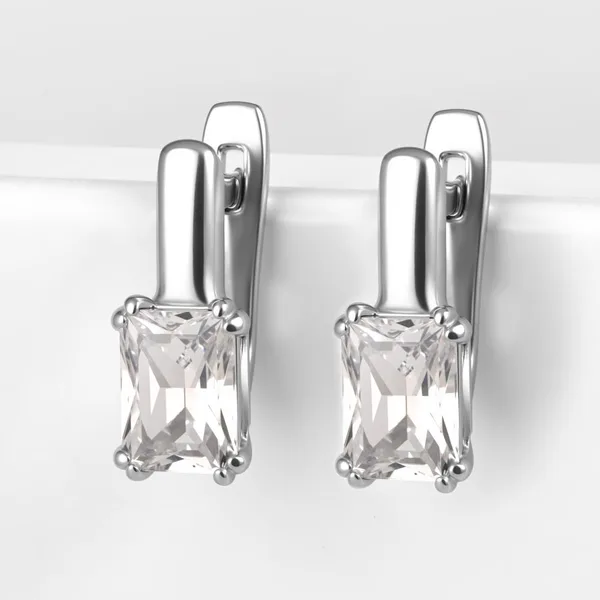 Серьги из серебра с фианитами — арт. 000-395961