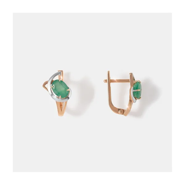 Серебряные серьги с изумрудами — арт. 10521-001345