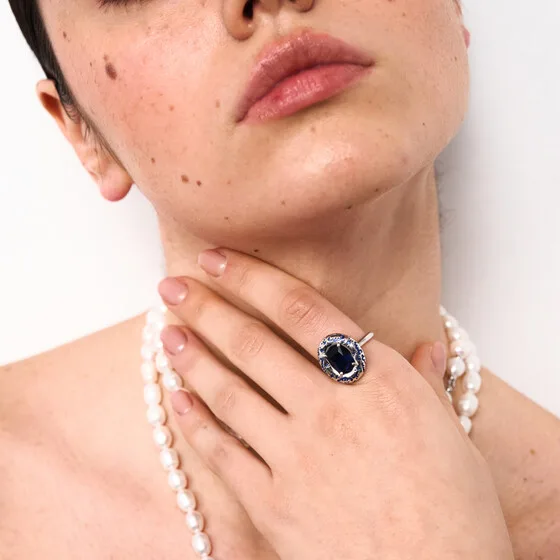 Серебристое кольцо Blue Cloud — модель h7f206e