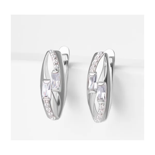 Серьги из серебра с фианитами — арт. 000-351243