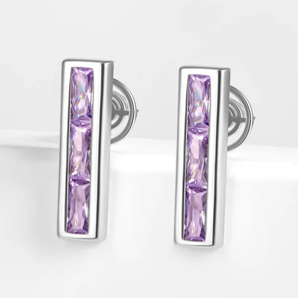 Серьги гвоздики из серебра с фианитами — арт. 000-393325