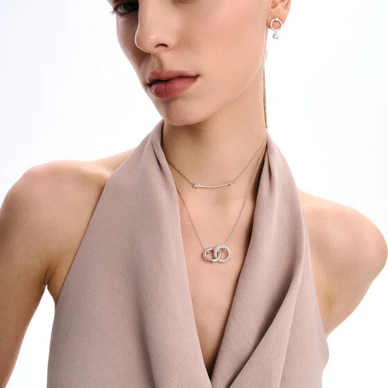 Серебристое колье с подвеской Idyllia с кубическим цирконием Swarovski Poison Drop — модель 10b2yim — фото 3