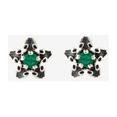 Пусеты из серебра зеленым агатом Baroque green Sparkle NoBrandName Poison Drop — модель v4u8280 — фото 2