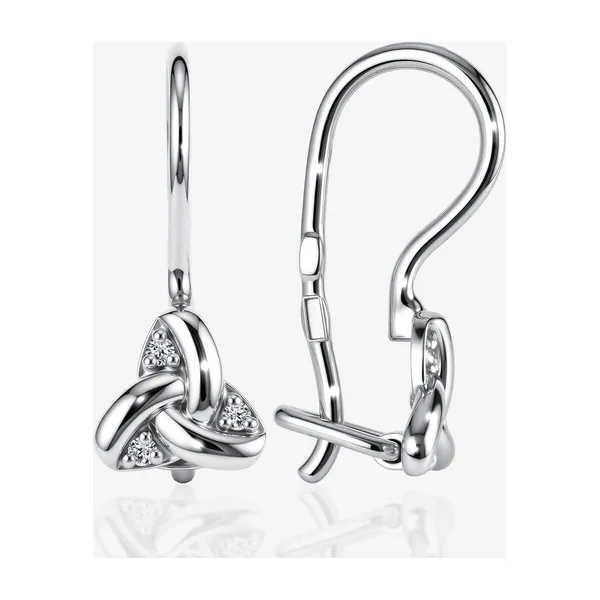 Серьги детские из серебра с фианитами — арт. 000-400282