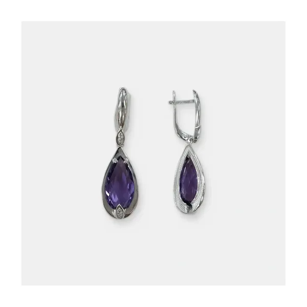 Серебряные серьги с аметистами — арт. 10522-006225