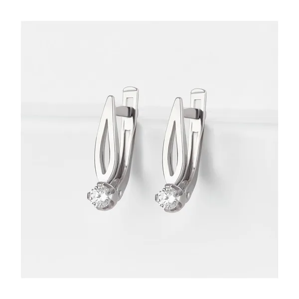 Серьги из серебра с фианитами — арт. 000-342803