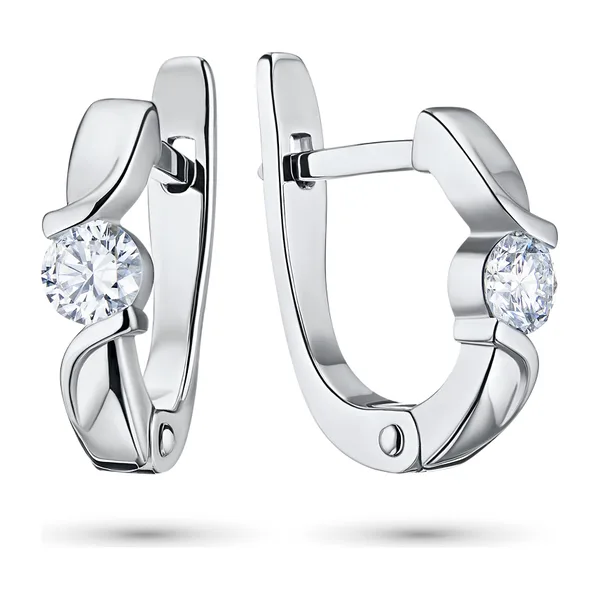 Серьги из серебра с синтетическими алмазами — арт. э0612сг03137900_white