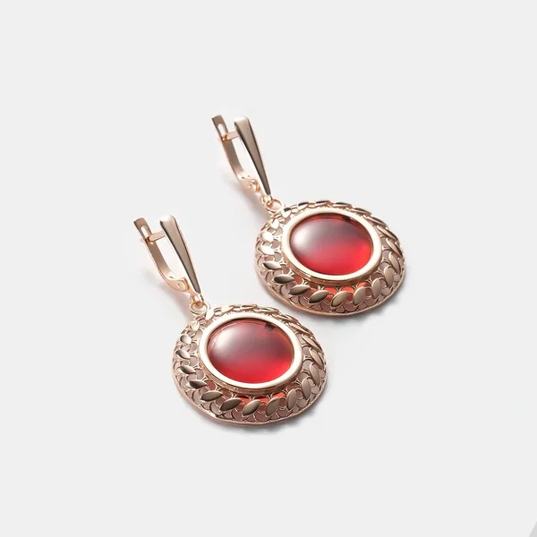 Серебряные серьги с янтарем — арт. 10522-000867