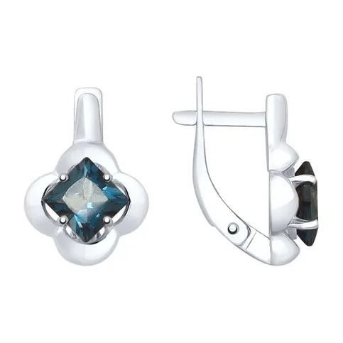 Серьги из серебра с топазами — арт. 000-329435