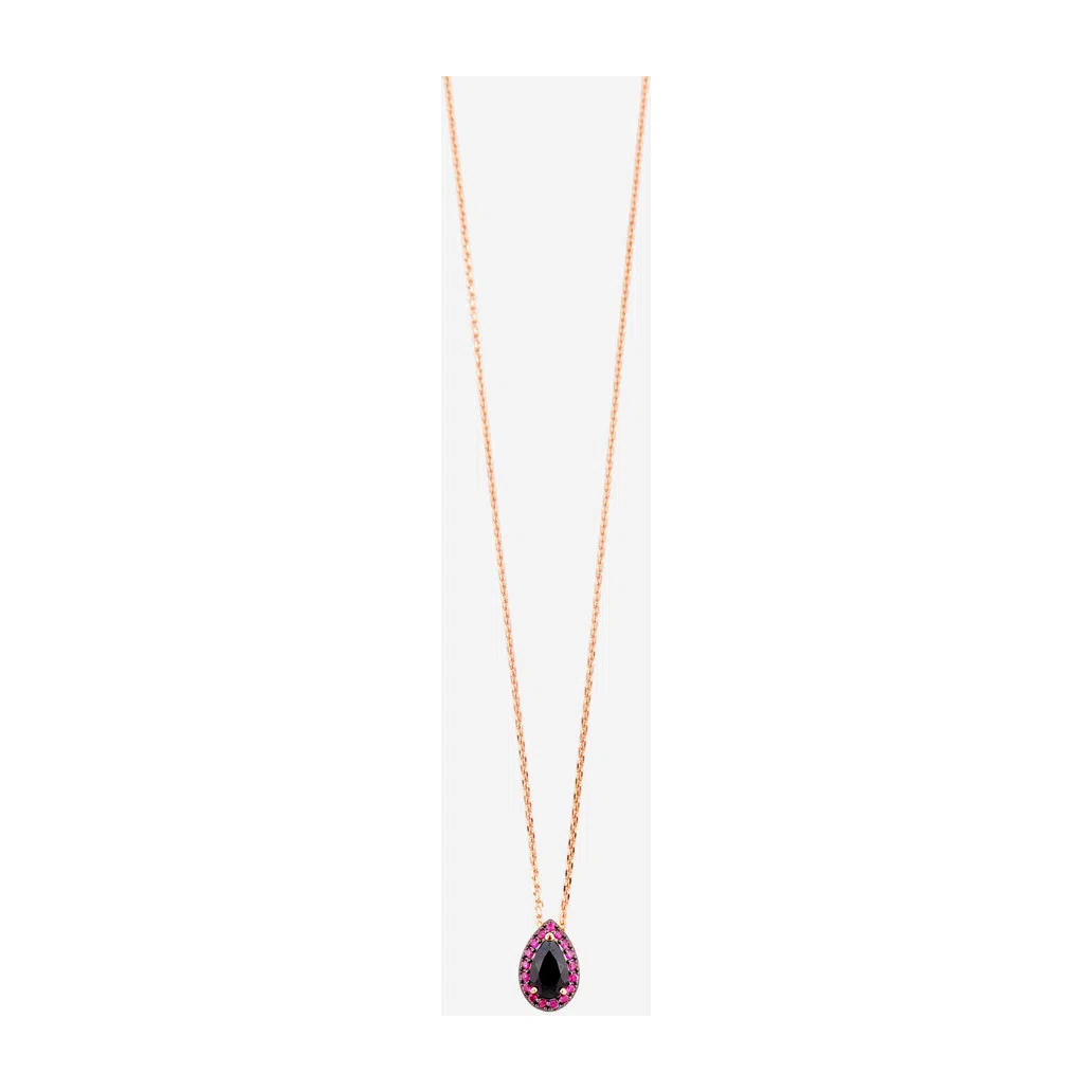 Колье из золота с подвеской, гранатом и синтетическим рубином Herald Percy Diamonds Poison Drop — модель ej9h9b1 — фото 3