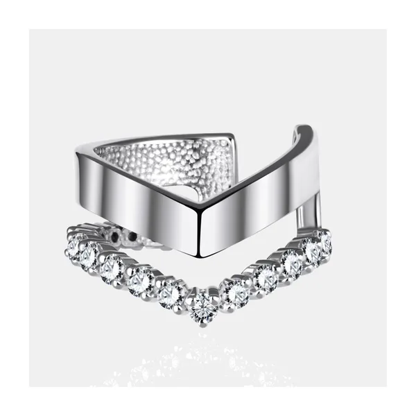 Серьги полупара из серебра с фианитами — арт. 000-399248