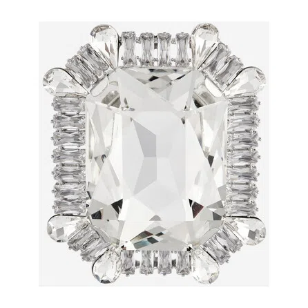 Серебристая брошь с крупным прозрачным камнем Herald Percy Poison Drop — модель k1hyfrc — фото 2