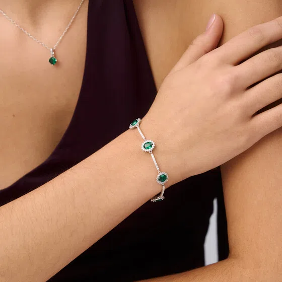 Браслет из серебра с фианитами овальной формы LIFE GREEN FANCY of Brosway Poison Drop — модель brgtyv1 — фото 3
