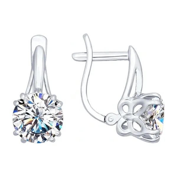 Серьги из серебра с фианитами — арт. 000-269480