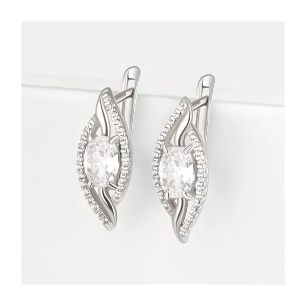 Серьги из серебра с фианитами — арт. 000-385893
