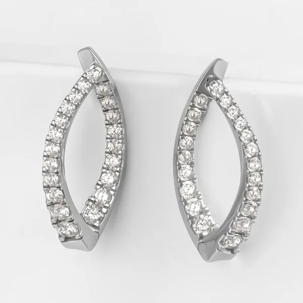 Серьги из серебра с фианитами — арт. 000-385917