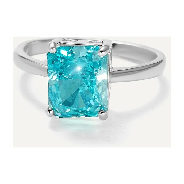 Серебряное кольцо с зеленым кубическим цирконием — арт. 1072764