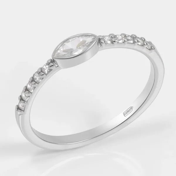 Кольцо из серебра с фианитами — арт. 000-395063