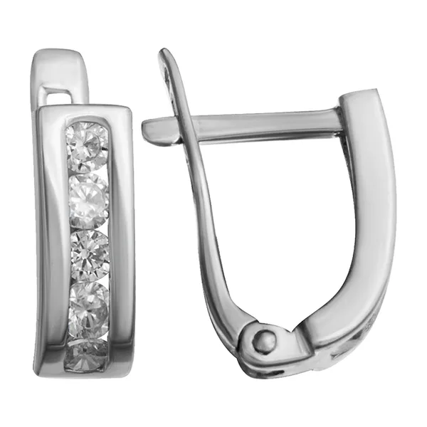 Серьги детские из серебра с фианитами — арт. 000-280133