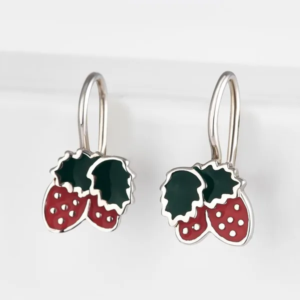 Серьги детские из серебра с эмалью — арт. 000-332661
