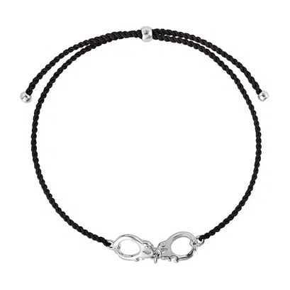 Браслет «Наручники» из серебра на черной нити WANNA?BE! Poison Drop — модель k272hhq — фото 2