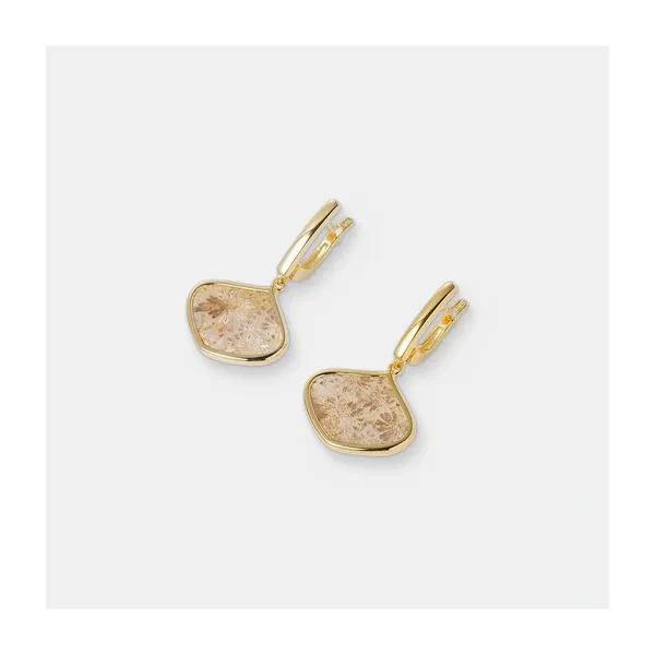 Серебряные серьги с Хризантемовыми кораллами — арт. 10522-006026
