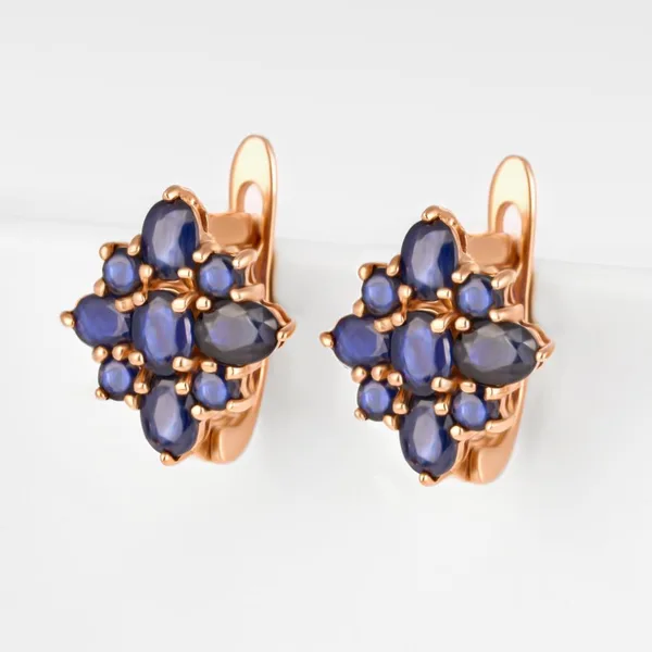 Серьги из красного золота с сапфирами — арт. 000-206994