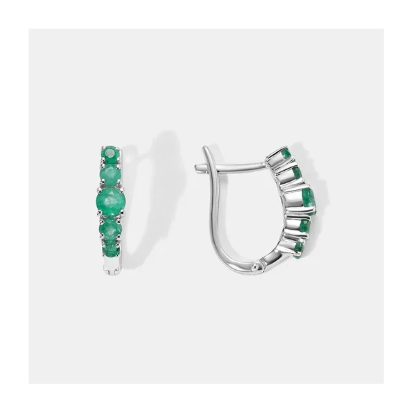 Серебряные серьги с изумрудами — арт. 10521-000409