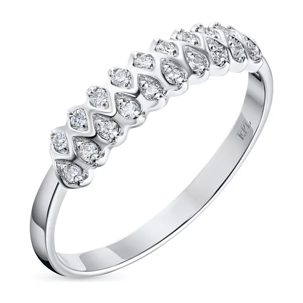 Классическое кольцо из белого золота с бриллиантами