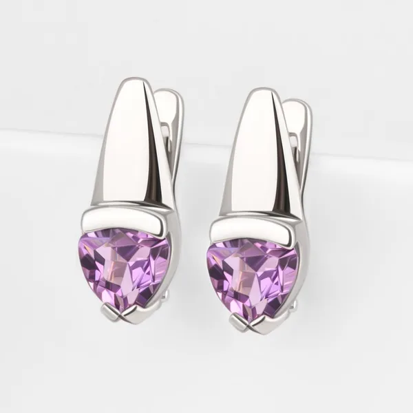 Серьги из серебра с аметистами — арт. 000-383315