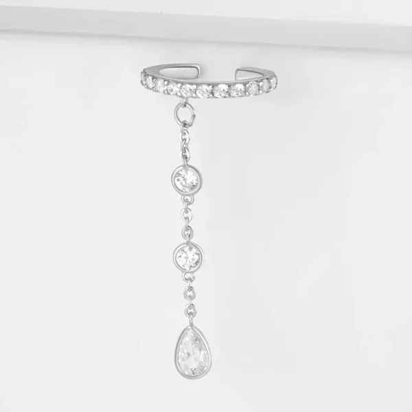 Серьги полупара из серебра с фианитами — арт. 000-395089