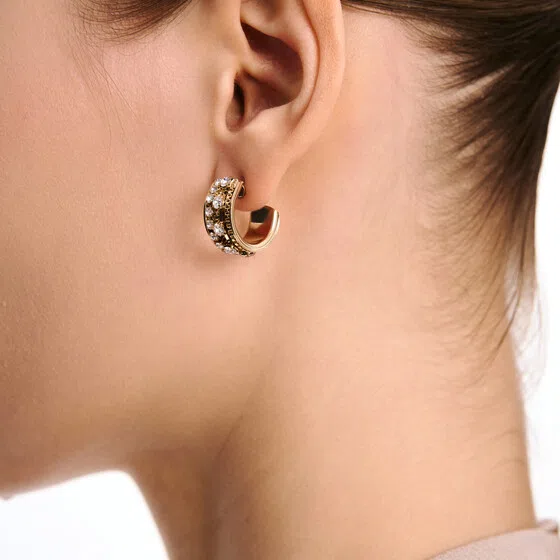 Золотистые серьги с кристаллами Herald Percy Poison Drop — модель j5byji1 — фото 3