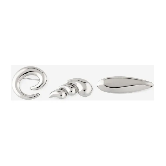 Серебристый сет мини-брошей — модель 9w32czt