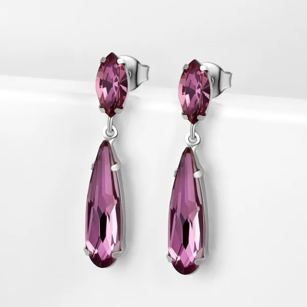 Серьги гвоздики из серебра с кристаллами Swarovski — арт. 000-390304