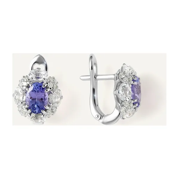 Серьги из белого золота с танзанитами — арт. 10519-000709