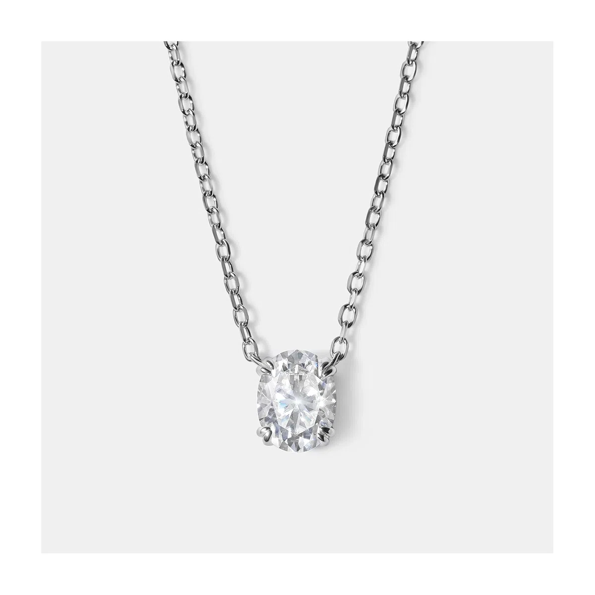 Серебряное колье с муассанитом UVI, арт. 10723-000088