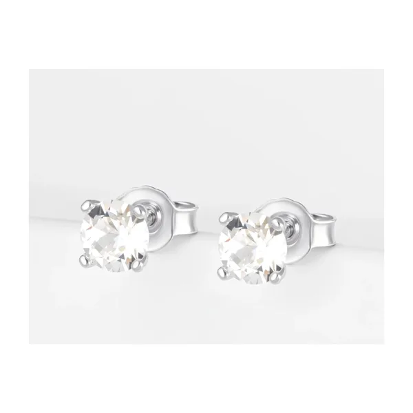 Серьги гвоздики из серебра с кристаллами Swarovski — арт. 000-396970