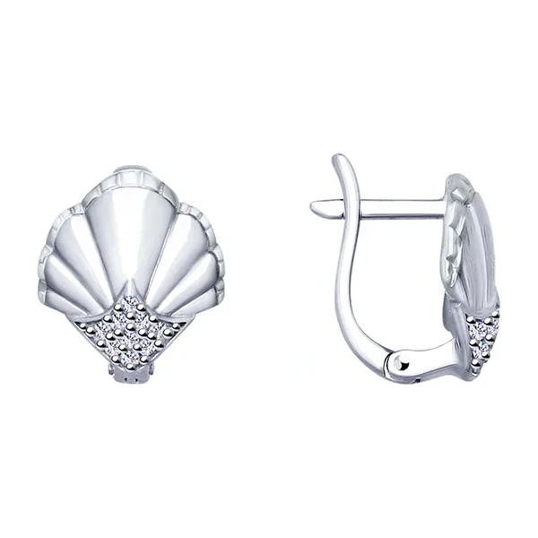 Серьги из серебра с фианитами — арт. 000-331181