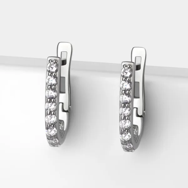 Серьги из серебра с фианитами — арт. 000-383673