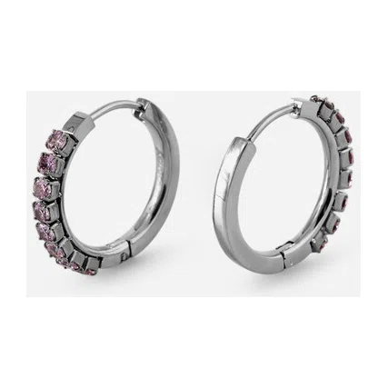 Серебристые серьги с лавандовым фианитом DESIDERI Brosway Poison Drop — модель mywxa5c — фото 2
