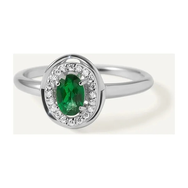 Серебряное кольцо с зеленым топазом — арт. 10322-003979