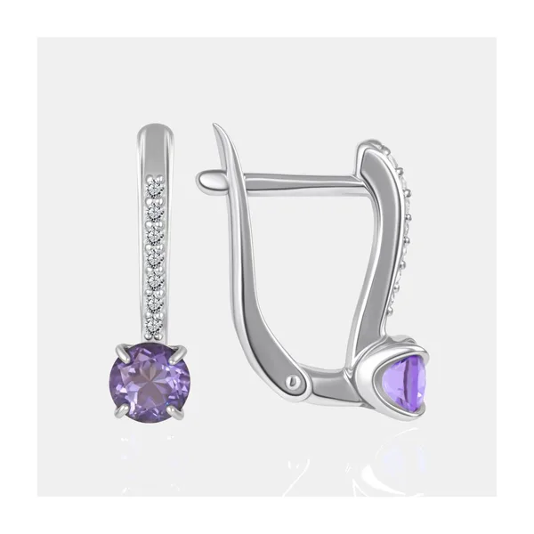 Серьги из серебра с топазами и фианитами — арт. 000-399642