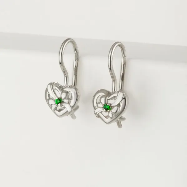 Серьги детские из серебра с фианитами — арт. 000-280725