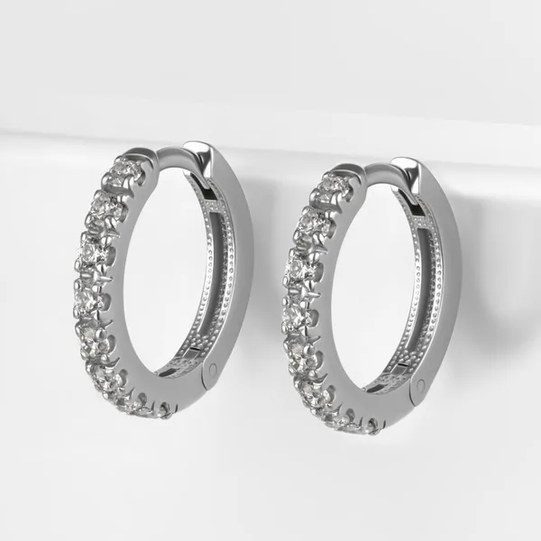 Серьги конго из серебра с фианитами — арт. 000-385912
