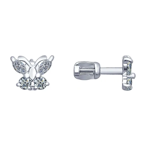 Серьги гвоздики из серебра — арт. 000-239877