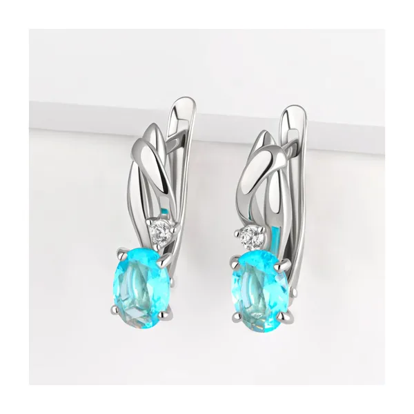 Серьги из серебра с ситалом и фианитами — арт. 000-385724