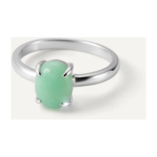 Серебряное кольцо с зеленым халцедоном — арт. 10322-003788