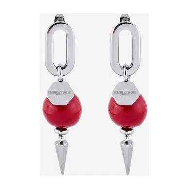 Серьги с красной искусственной жемчужиной Coral Red Ellen Conde Poison Drop — модель 9gbun4q — фото 3